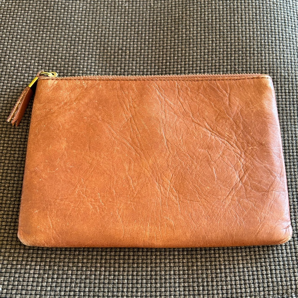 MADEWELL Brown Leather Pouch Clutch